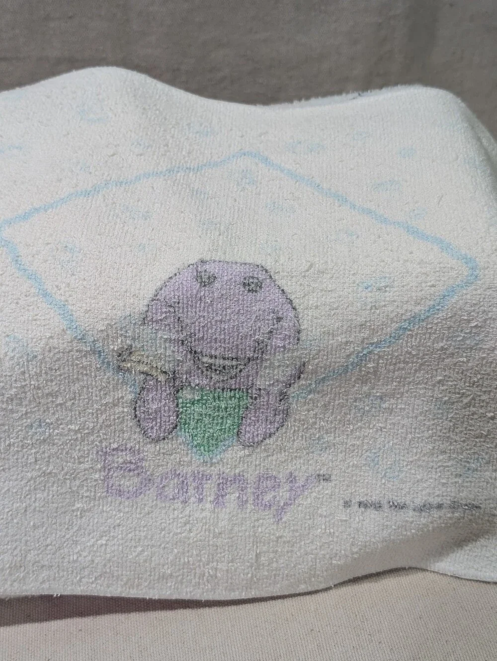 VTG 90's Barney the Purple Dinosaur Bath Towel Set 5 pcs nostalgia childhood